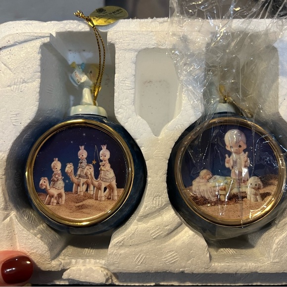 New in Box Bradford Editions Precious Moments Ornaments Set of 2 - Picture 1 of 6